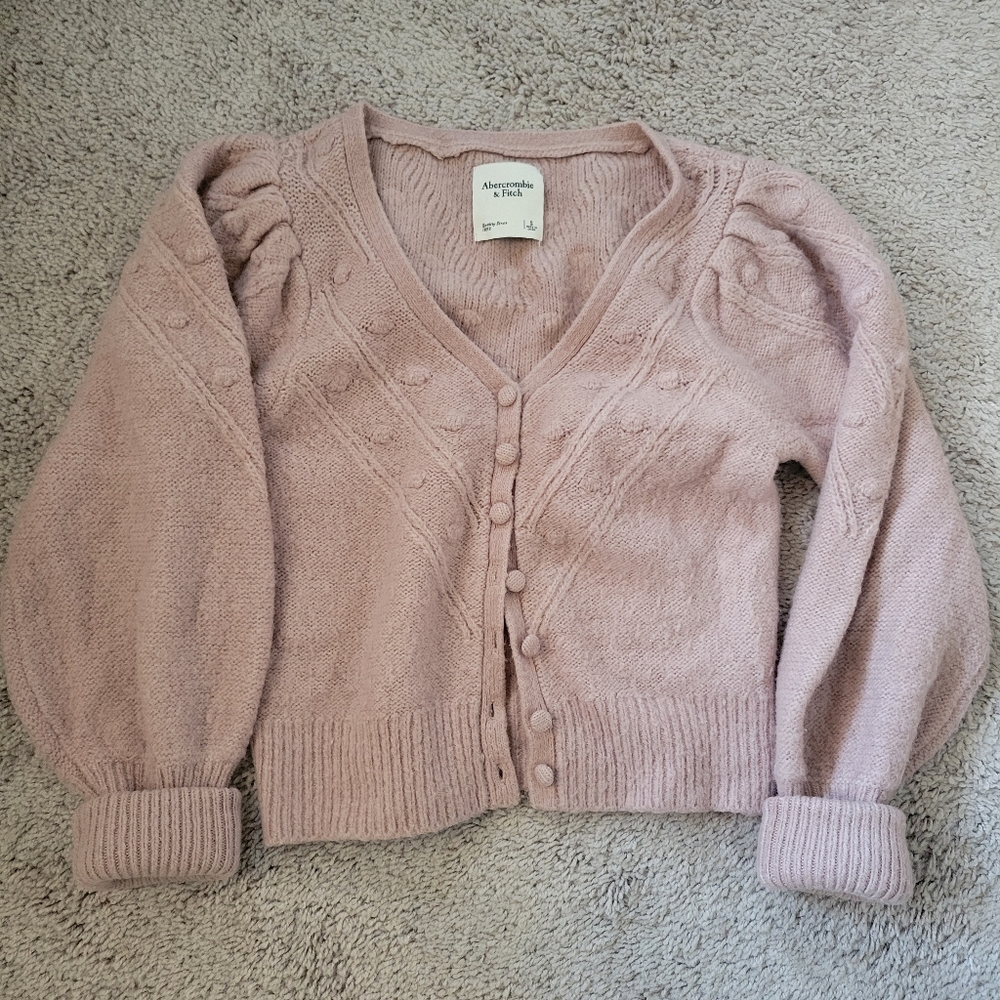 Abercrombie & Fitch Light Pink Cardigan Sweater